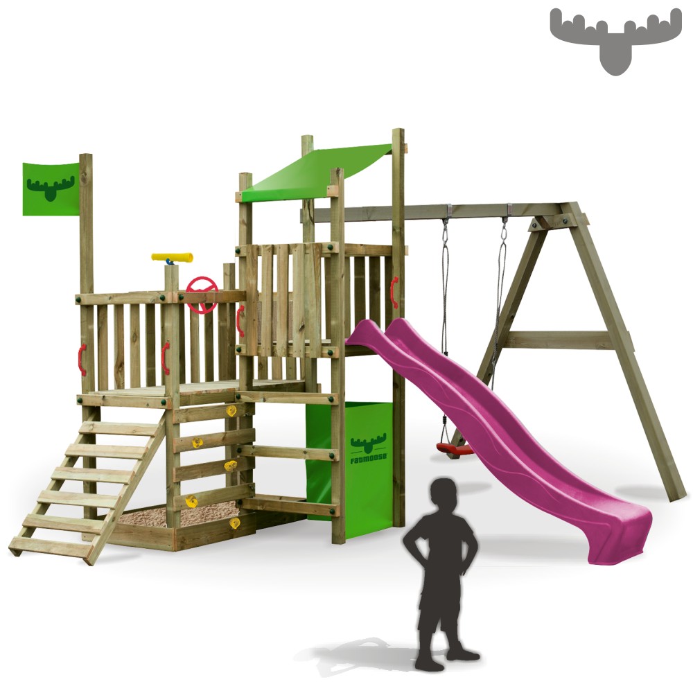 Balancoire Bois Toboggan : -PowerPalm-Triple-XXL-Aire-de-Jeux-Cabane-en-Bois-Balancoire-Toboggan Balancoire Bois Toboggan : -PowerPalm-Triple-XXL-Aire-de-Jeux-Cabane-en-Bois-Balancoire-Toboggan